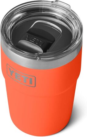 YETI Rambler Stackable Cup with Magslider Lid, 16 oz (475 ml), Papaya Color