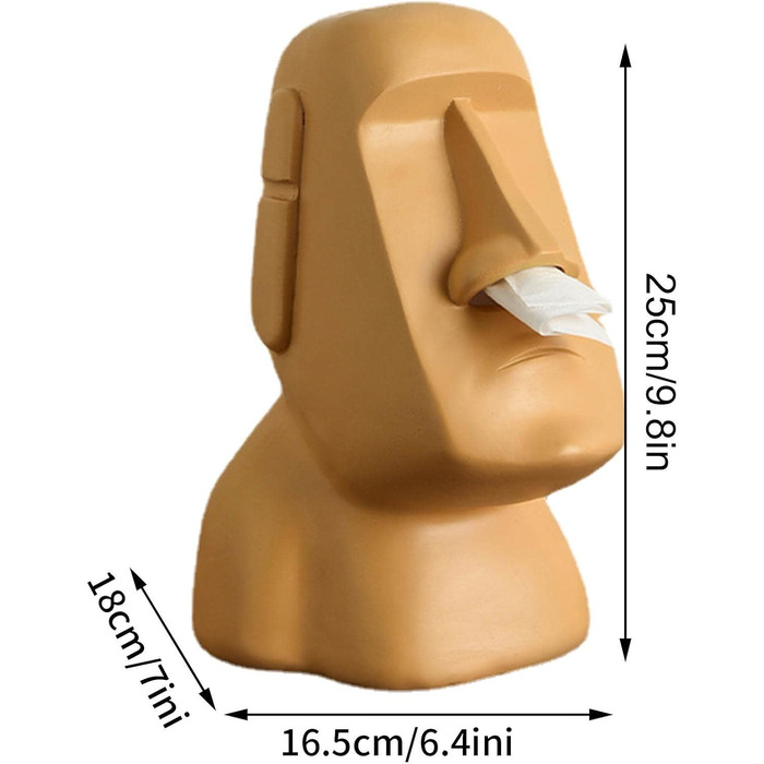 Easter Tissue Box Holder | Easter Island - Face Pattern Tissue Box Cover | Unique Toilet Paper Holder for Bathrooms, Bedroom Dressers, Nightstands, Desks, and Tables
