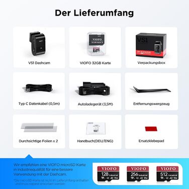 VIOFO VS1 2K Mini Dash Cam: Автомобільний відеореєстратор з GPS, HDR, Wi-Fi, 32GB, STARVIS 2 Sensor