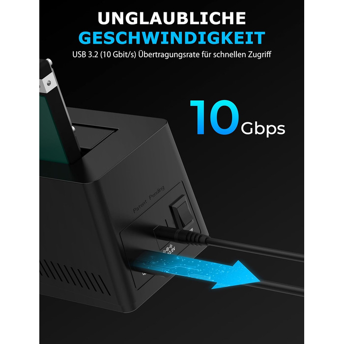 Док-станція Sabrent для 2 HDD/SSD SATA з USB-C, 2.5/3.5 дюймів, 5Gbps, підтримка клонування дисків, без інструментів
