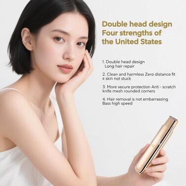 Електричний чоловічий та жіночий стайлер 2-в-1 з двома головками: для гоління та тример для бікіні. Вологостійкий, для обличчя, ніг, рук та під пахв.