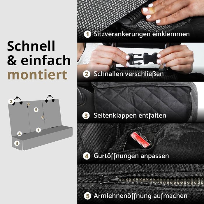 Захисний чохол на сидіння автомобіля для собак AMZPET (122 см) – водовідштовхувальний, неслизький, стійкий до подряпин, міцний, 56 x 45 x 122 см, для маленьких авто (купе, хетчбек)