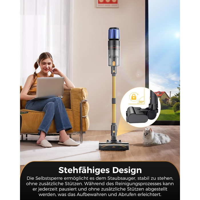 Бездротовий пилосос Proscenic P15: 55KPa, 580W, 70 хв, LED дисплей, антизаплутана щітка, фільтр GreenEye, для твердих поверхонь, килимів, шерсті тварин, авто