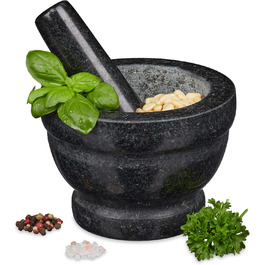 Морська гармата Relaxdays з пестиком, сірого кольору, 14 см, 400 мл - для спецій та трав