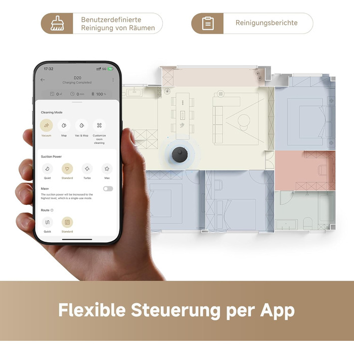 Робот-пилосос Dreame D10 Plus Gen 2 з функцією миття, автоматичним випорожненням, LiDAR-навігацією, 6000 Pa потужністю всмоктування, 285 хвилин роботи від акумулятора (D20)