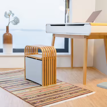 Relaxdays Bamboo Stool with Storage