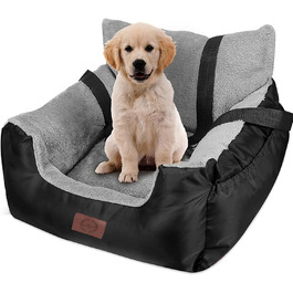 Автокрісло для собак та котів Fareyy, підняття для тварин, переноска з кишенькою та страхувальним ремінцем, водонепроникне, тепле, плюшеве, чорне