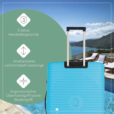 Валіза Travelite ORBITA, середній, розширювана, 67 см, 68-78 літрів, турквіс (колір), з TSA замком та міцною оболонкою