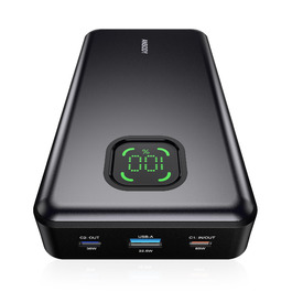 Power Bank 65W 25000mAh Klein Aber Stark для ноутбука та iPhone/iPad: портативний акумулятор з LED дисплеєм, USB-C, сірий