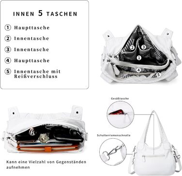 Сумка жіноча AngelKiss через плече, біла, PU шкіра, водонепроникна, з кишенями на блискавці