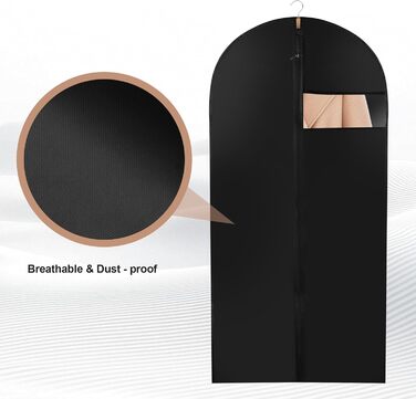 4 містка сумка для одягу, водовідштовхувальний чохол для захисту одягу, мішки для одягу на блискавці, підходить для зберігання костюмів, пальто, джинсів, пилонепроникний мішок для одягу, довгий 120 x 60 см