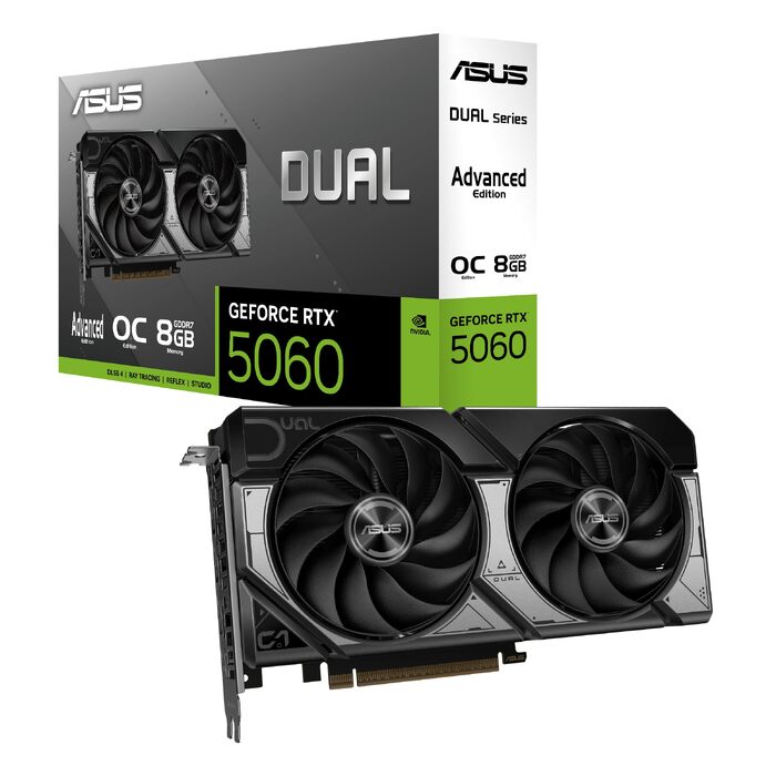 Ігрова відеокарта ASUS TUF Gaming GeForce RTX 5060 OC Edition 8GB GDDR7, PCIe 5.0, DLSS 4, чорна