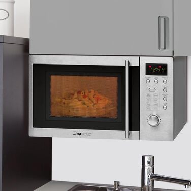 Мікрохвильова піч Clatronic® з грилем, 1000 Вт, вбудована, 20 л, 8 програм, з поворотним столом, MWG 778 U