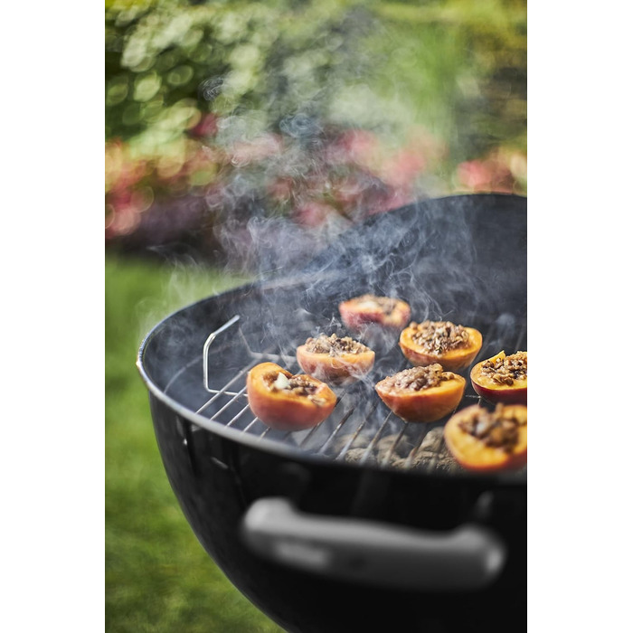 Вугільний гриль Weber Classic Kettle 47 см, порцелянове емалювання, з термометром і колесами, чорний