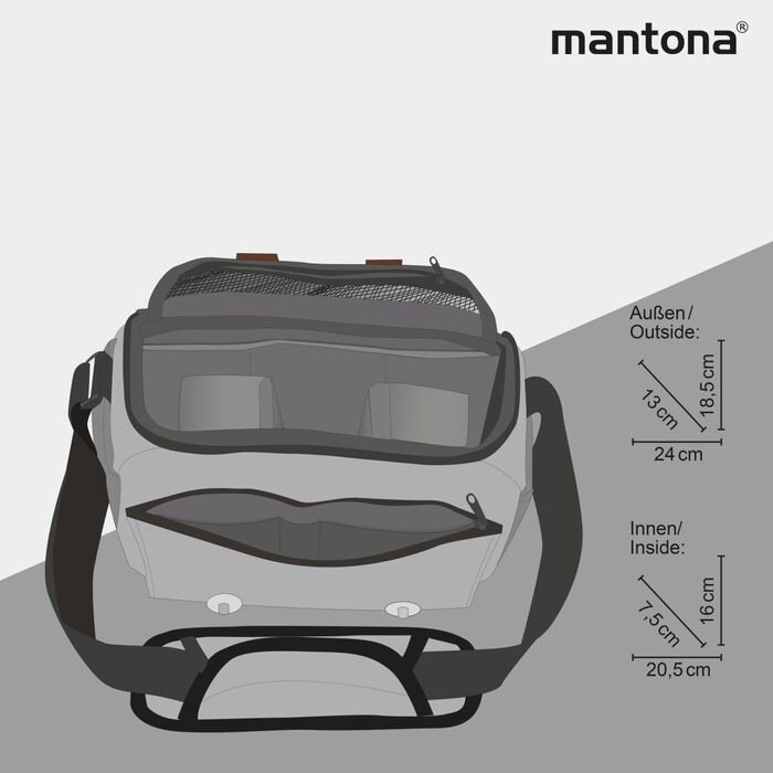 Сумка для фотоапарата Mantona Milano Vintage сіра (для DSLR та бездзеркальних камер + аксесуари, piccolo)