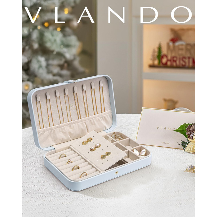 Скринька для прикрас Vlando Modern Middle, блакитна - органайзер для сережок, кілець, намист, браслетів