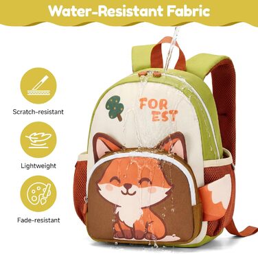 Дитячий рюкзак PROTAURI для хлопчиків та дівчаток: шкільний рюкзак для дитячого садка, початкової школи, подорожей (Лисичка, 3-5 років)