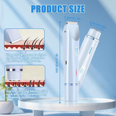 Електричний жіночий триммер Intimrasierer 2-в-1 для інтимної зони, синій