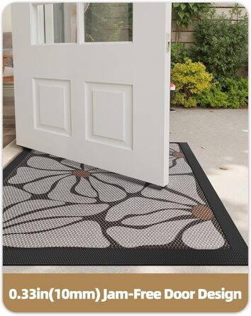 Придверний килимок COLOR&GEOMETRY для вулиці 43 x 76 см, протибрудний та антиковзаючий килим для вхідної групи, бежевий