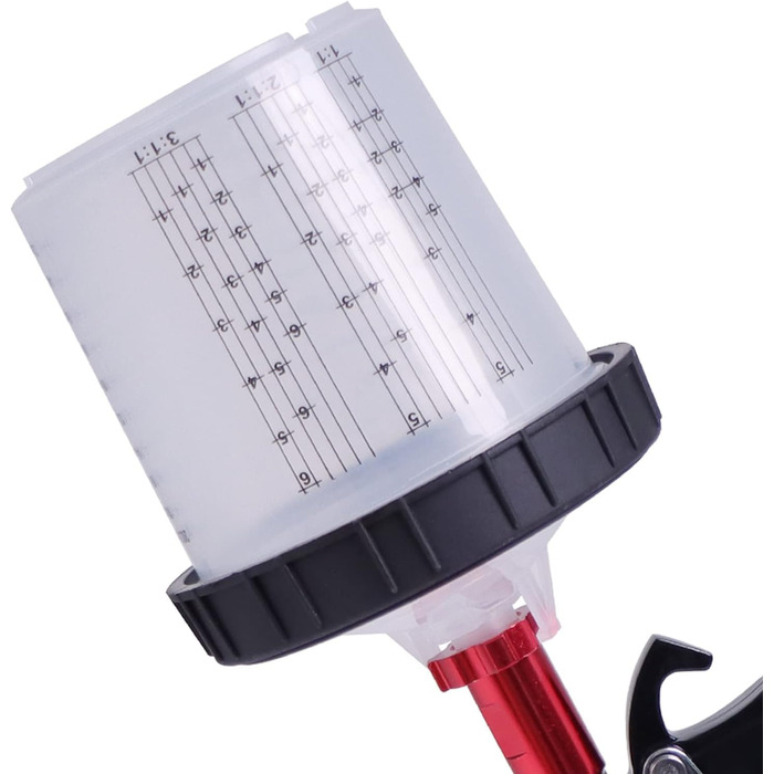 Spray Gun Mixing Cup, Lid and Liner System with 10 Mixing Cups, 10 Lids, 10 Filters, 1 Hard Cup with Retainer Ring, 2 Plugs, 1 Adapter M16x1.5 (600ML)