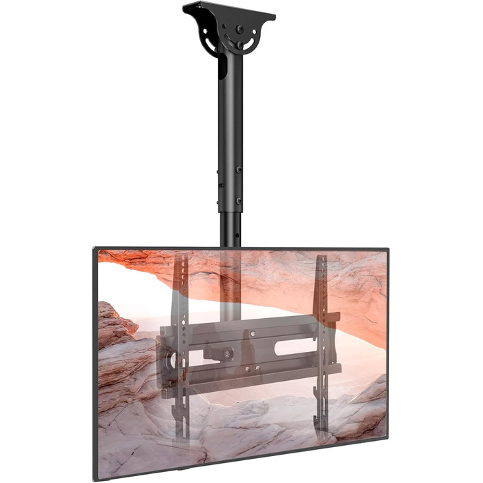 Adjustable TV Ceiling Mount for LED, LCD, OLED, and Plasma TVs - 26-65 Inch, 50kg Capacity, 400x400mm VESA, Black (AX11TB01)