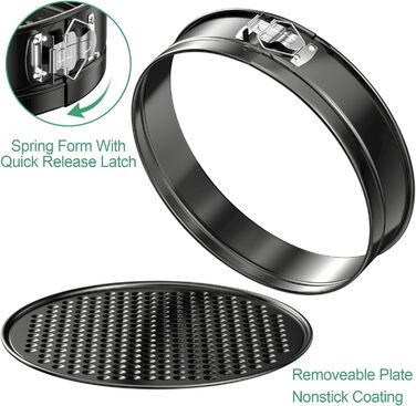 Набір форм для випічки WinGluge: 3 шт. (12/18/22 см), круглі, з антипригарним покриттям, знімним дном, для тортів та випічки