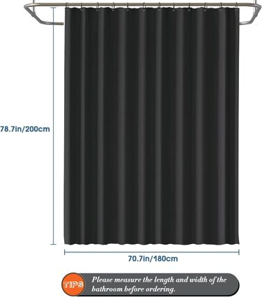 Шторка для душу Funria 180x180 см, PEVA, антигрибкова, водовідштовхувальна, для ванни, з кільцями (кремовий)