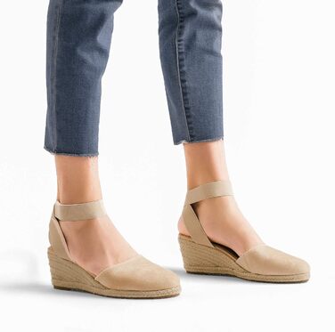 Босоніжки жіночі DREAM PAIRS на підборісі, бежеві, 41.5 EU, з еластичним ремінцем на щиколотку