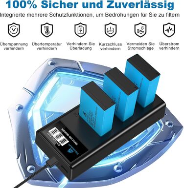 Набір акумуляторів Homesuit LP-E17 1400mAh 3шт. та зарядний пристрій LCD з USB для Canon EOS Rebel SL3, SL2, T8i, T7i, T6i, T6s, RP, M3, M5, M6, 200D, 77D, 750D, 760D, 800D, 8000D та інші моделі Canon