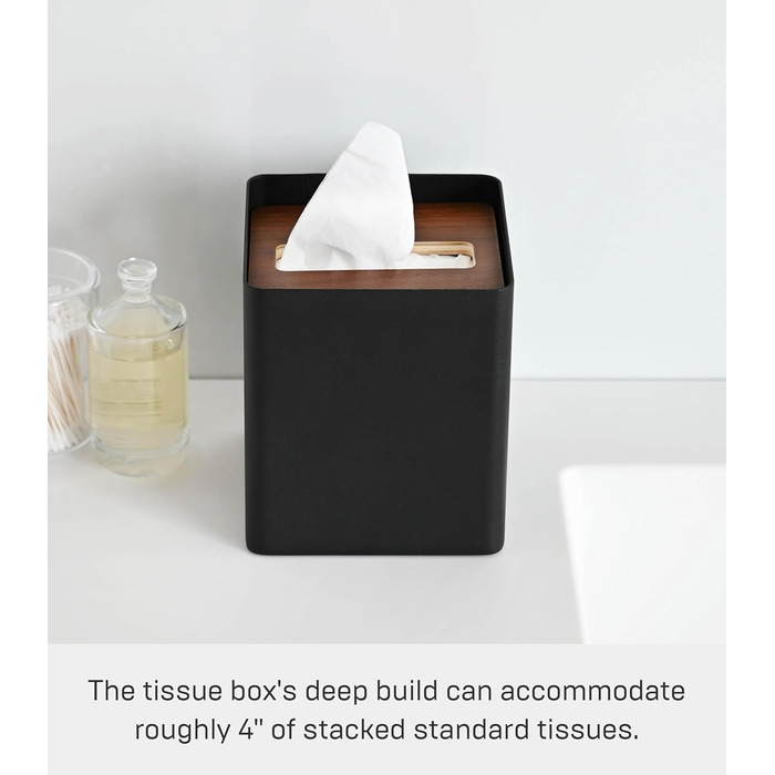 Yamazaki Box Cover Home | Stahl | Tissue Box, Universal Size, Walnut