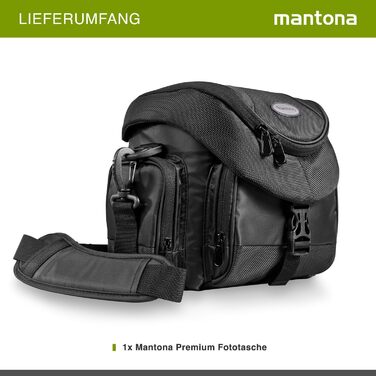 Сумка Mantona Premium для DSLR та DSLM камер з швидким доступом, захистом від пилу та зручним ременем, чорна