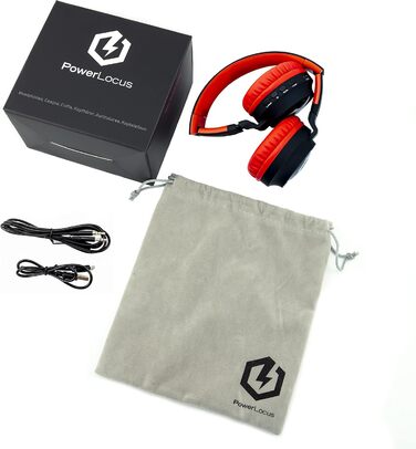 Дитячі навушники PowerLocus Bluetooth Over-Ear з обмеженням гучності 85dB, LED-підсвічуванням, складні, HD Stereo, з мікрофоном для телефону, планшета, ПК, TV (Червоний)