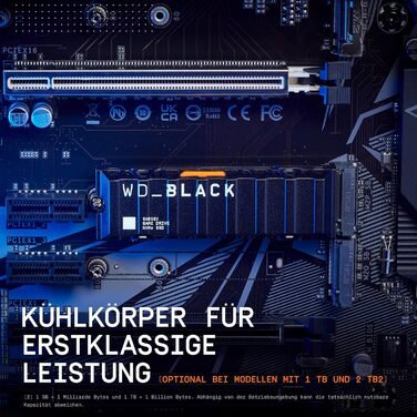 SSD накопичувач WD_BLACK SN850X 8TB PCIe Gen4 з радіатором - ігровий SSD, 7300 МБ/с читання, 6300 МБ/с запис