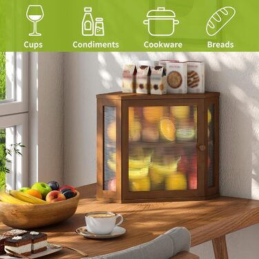 Чорний бамбуковий контейнер для хліба Eck-Brotkasten, великий, двошаровий, для кухні