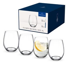Набір склянок для води Villeroy & Boch Entree 4 шт, 250 мл, кришталь, для десертів, смузі, соку - можна мити в посудомийній машині