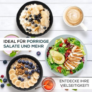 Набір мисок Miamio Palmanova (6 шт., 800 мл) – чорний, матові миски для мюслі та інших страв