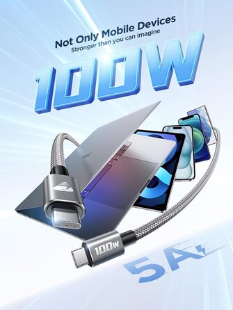 Кабель USB-C на USB-C [2 шт.] 100W, 2 метри, сірий. Підтримка PD, швидка зарядка. Сумісний з iPhone, Samsung, iPad, MacBook, Pixel, Switch