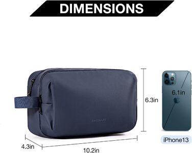 Чоловіча подорожня косметичка BAGSART з подвійною блискавкою, об'єм 5л, темно-сіра