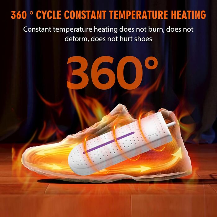 Електричний сушильник для взуття, портативний, 360° сушіння, сушильник для черевиків, антибактеріальний, для гірськолижного взуття, кросівок, шкарпеток, футбольних чобіт