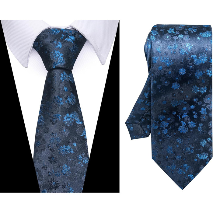 Набір краваток для чоловіків, ткані, жаккард, 6 шт. (чорний, зелений, синій, червоний, золотий, срібний, фіолетовий)