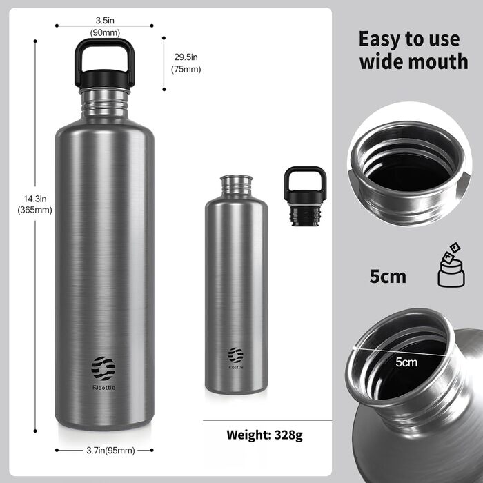 2L Stainless Steel Water Bottle | 2 Liter Single-Wall Water Canteen | Eco-Friendly Reusable Bottle | Plastic-Free and Leak-Proof Metal Water Bottle | 2l Eco Drinking Bottle, Green (Silver)