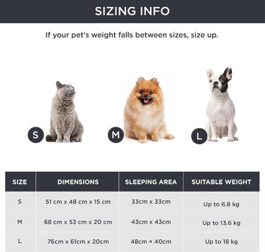 BEDSURE Cat Bed Washable - 63x53x20cm Cat Bed Grey with Reversible Inner Cushion Cat Sleeping Place for Cats or Small Dogs