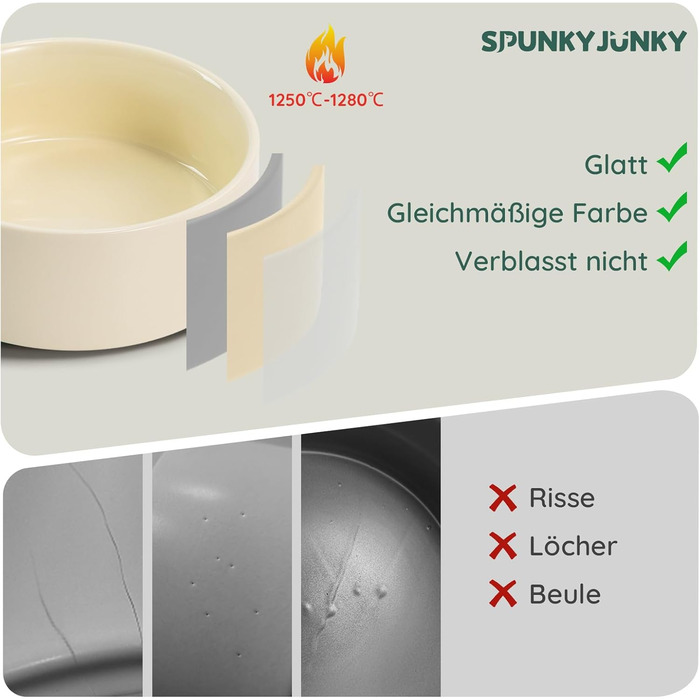 Керамічна миска для собак та котів SpunkyJunky, 400 мл, бежева