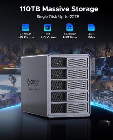 Зовнішній HDD-корпус ORICO 9858U3 для 5 жорстких дисків 3.5