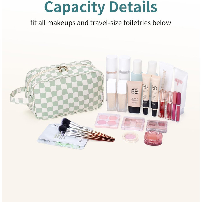 Чоловічий туалетний набір Narwey: водонепроникна косметичка для подорожей з багатьма відділеннями (чорний/рожевий у шаховому візерунку)