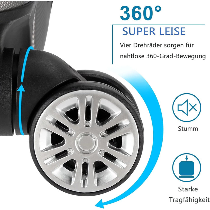 Набір валіз LALAHO 3/4/5 шт. з косметичками, багаж з ABS пластику, бургерний колір