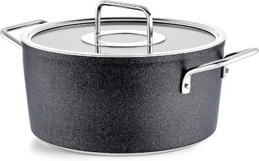 Каструля Fissler Adamant/Aluminium (24 см, 4.9 л) з кришкою з термостійкого скла, антипригарне покриття, для індукційних плит