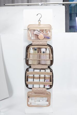 Дорожня косметичка BAGSMART для жінок та дівчат, підвісна сумка для гігієнічних засобів та аксесуарів, містка органайзер-сумка для подорожей, чорна