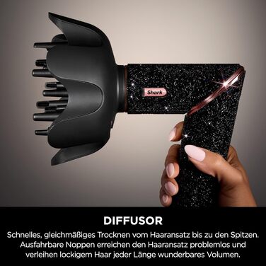 Фен Shark FlexStyle Multi 5-в-1 з насадками для укладання, чорний (Black Diamond)