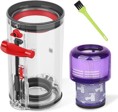 Dyson V11 & V15 Dust Bin Replacement - Compatible with SV14, SV17, SV15, SV22, SV28 Models - Includes Filter